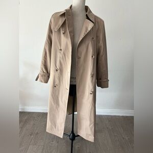 London Fog Beige Trench Coat 12P Flannel Lined - no belt